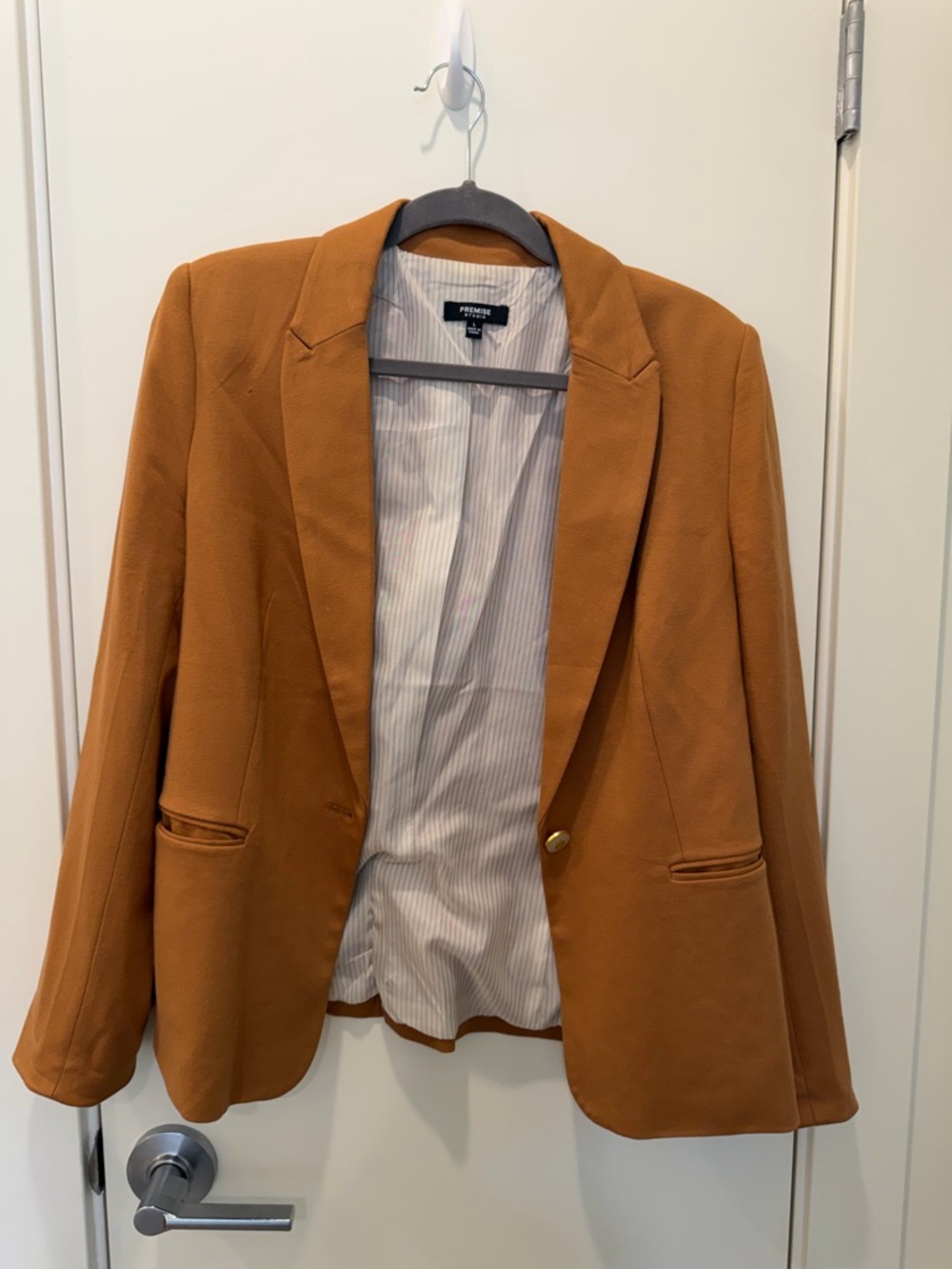 Premise Women's Rust-Orange Single-Button Blazer